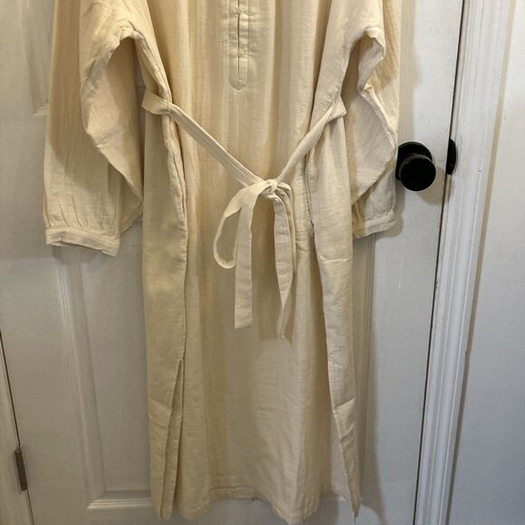 NWT Universal Threads Belted Long Sleeve Maxi Dress White Sand Size 2XL - Picture 8 of 16